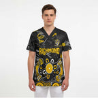 Personalized Richmond Tigers Scrub Top Aboriginal Dot Painting Graffiti Style