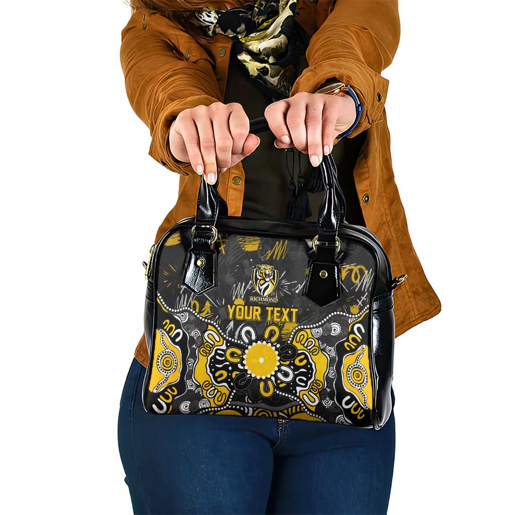 Personalized Richmond Tigers Shoulder Handbag Aboriginal Dot Painting Graffiti Style