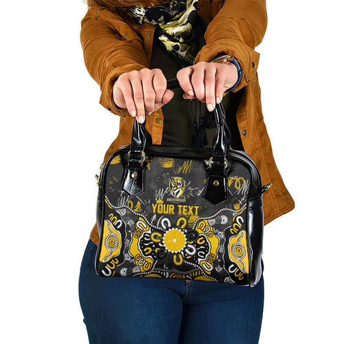 Personalized Richmond Tigers Shoulder Handbag Aboriginal Dot Painting Graffiti Style