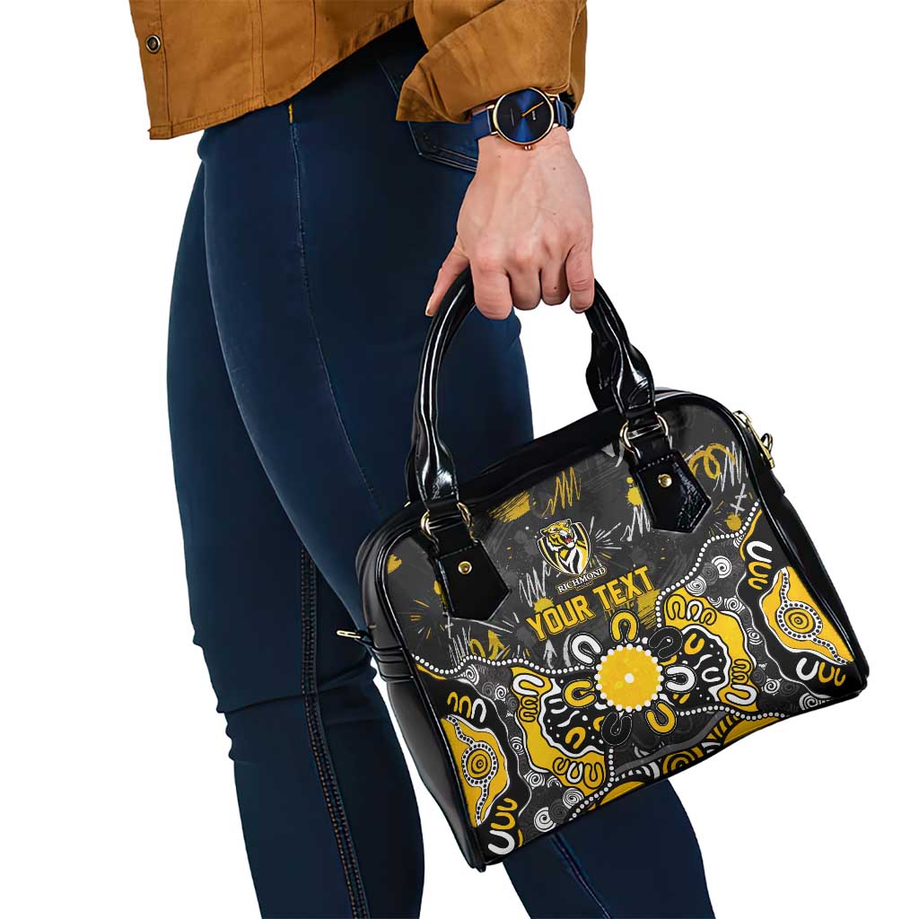Personalized Richmond Tigers Shoulder Handbag Aboriginal Dot Painting Graffiti Style