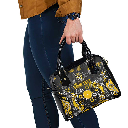 Personalized Richmond Tigers Shoulder Handbag Aboriginal Dot Painting Graffiti Style