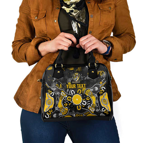 Personalized Richmond Tigers Shoulder Handbag Aboriginal Dot Painting Graffiti Style