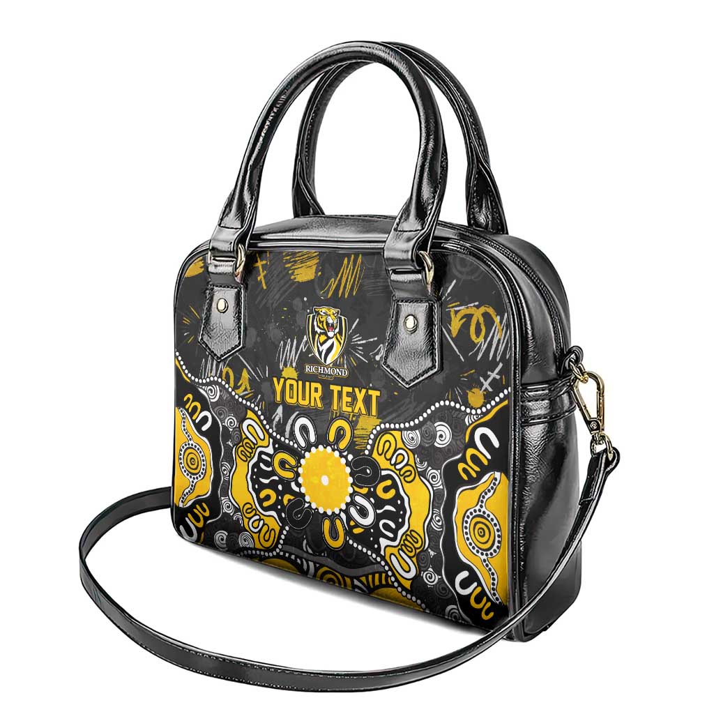 Personalized Richmond Tigers Shoulder Handbag Aboriginal Dot Painting Graffiti Style
