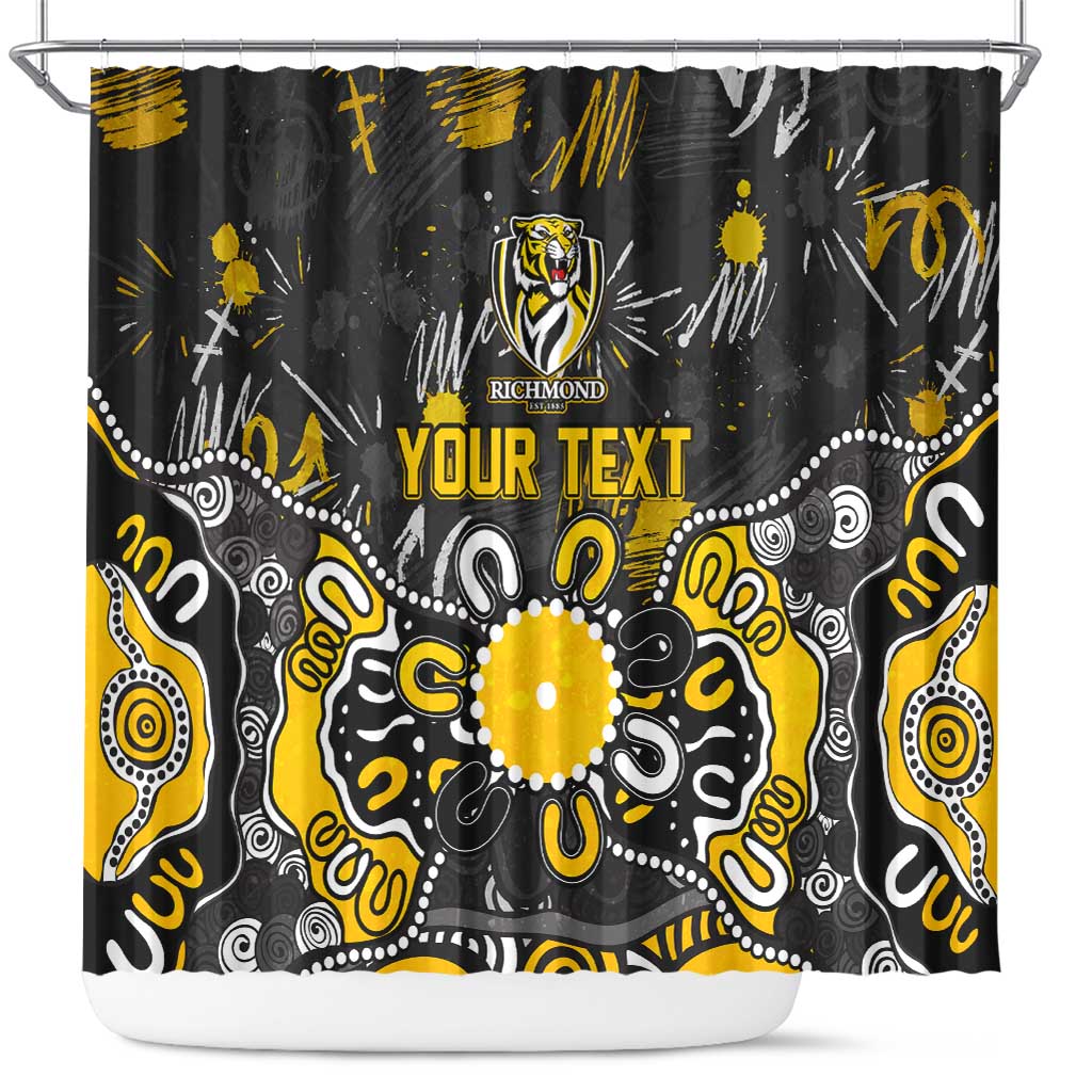 Personalized Richmond Tigers Shower Curtain Aboriginal Dot Painting Graffiti Style