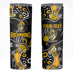 Personalized Richmond Tigers Skinny Tumbler Aboriginal Dot Painting Graffiti Style