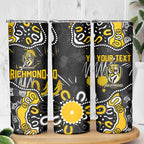 Personalized Richmond Tigers Skinny Tumbler Aboriginal Dot Painting Graffiti Style