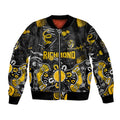 Personalized Richmond Tigers Sleeve Zip Bomber Jacket Aboriginal Dot Painting Graffiti Style