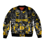 Personalized Richmond Tigers Sleeve Zip Bomber Jacket Aboriginal Dot Painting Graffiti Style