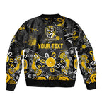 Personalized Richmond Tigers Sleeve Zip Bomber Jacket Aboriginal Dot Painting Graffiti Style