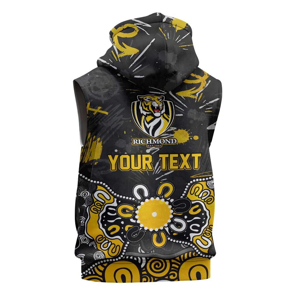 Personalized Richmond Tigers Sleeveless Hoodie Aboriginal Dot Painting Graffiti Style