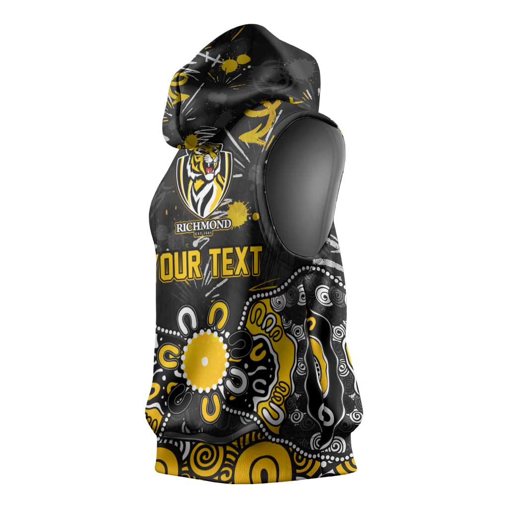 Personalized Richmond Tigers Sleeveless Hoodie Aboriginal Dot Painting Graffiti Style