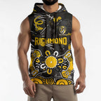 Personalized Richmond Tigers Sleeveless Hoodie Aboriginal Dot Painting Graffiti Style