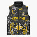 Personalized Richmond Tigers Sleeveless Puffer Jacket Aboriginal Dot Painting Graffiti Style