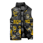 Personalized Richmond Tigers Sleeveless Puffer Jacket Aboriginal Dot Painting Graffiti Style