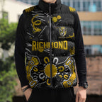 Personalized Richmond Tigers Sleeveless Puffer Jacket Aboriginal Dot Painting Graffiti Style