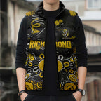 Personalized Richmond Tigers Sleeveless Puffer Jacket Aboriginal Dot Painting Graffiti Style