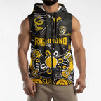 Personalized Richmond Tigers Sleeveless Zip Hoodie Aboriginal Dot Painting Graffiti Style