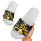 Personalized Richmond Tigers Slide Sandals Aboriginal Dot Painting Graffiti Style