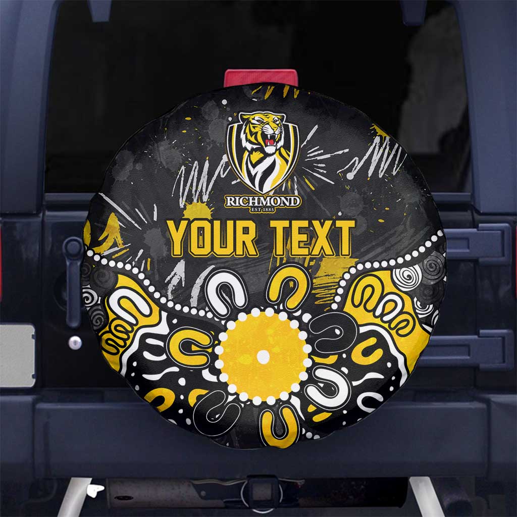 Personalized Richmond Tigers Spare Tire Cover Aboriginal Dot Painting Graffiti Style