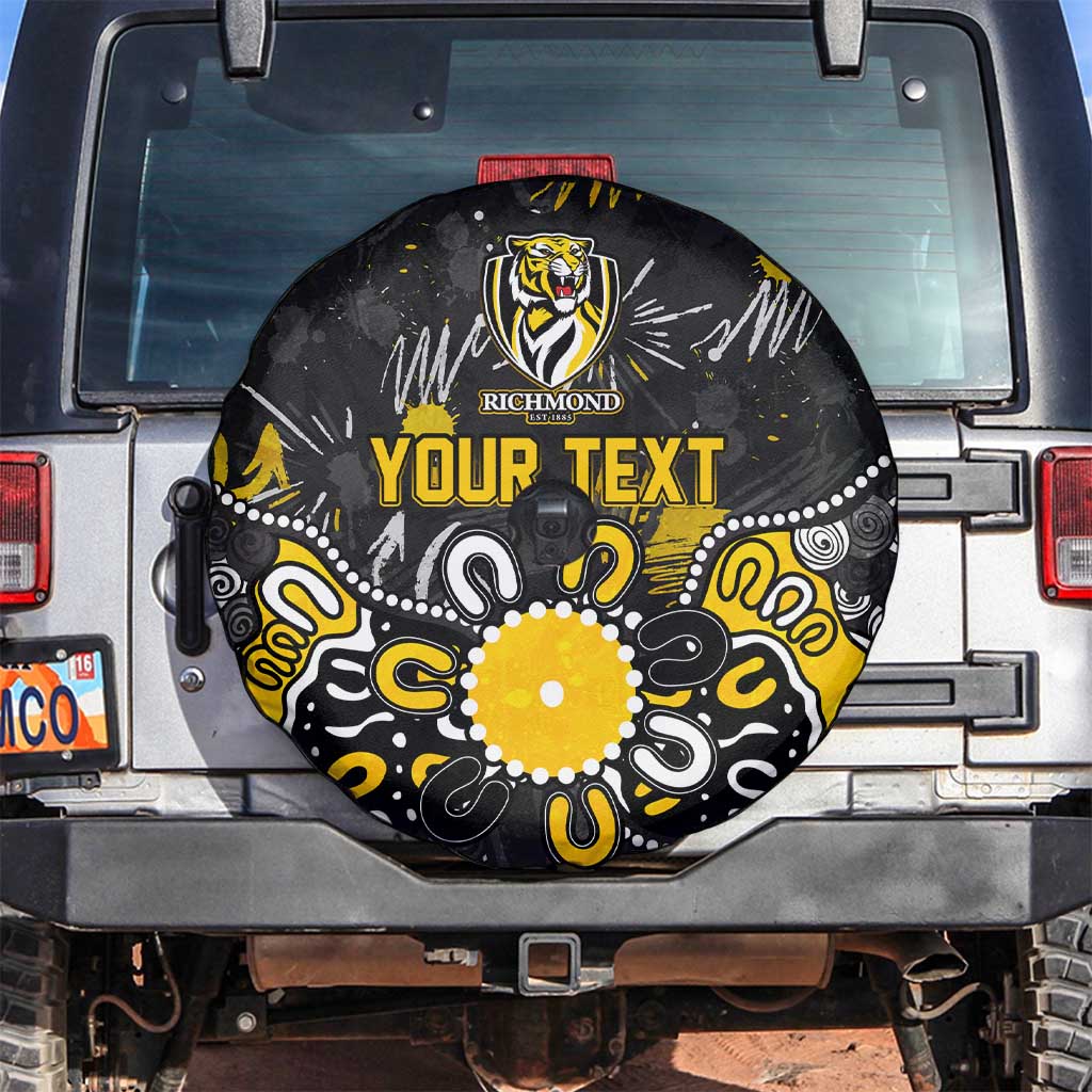 Personalized Richmond Tigers Spare Tire Cover Aboriginal Dot Painting Graffiti Style