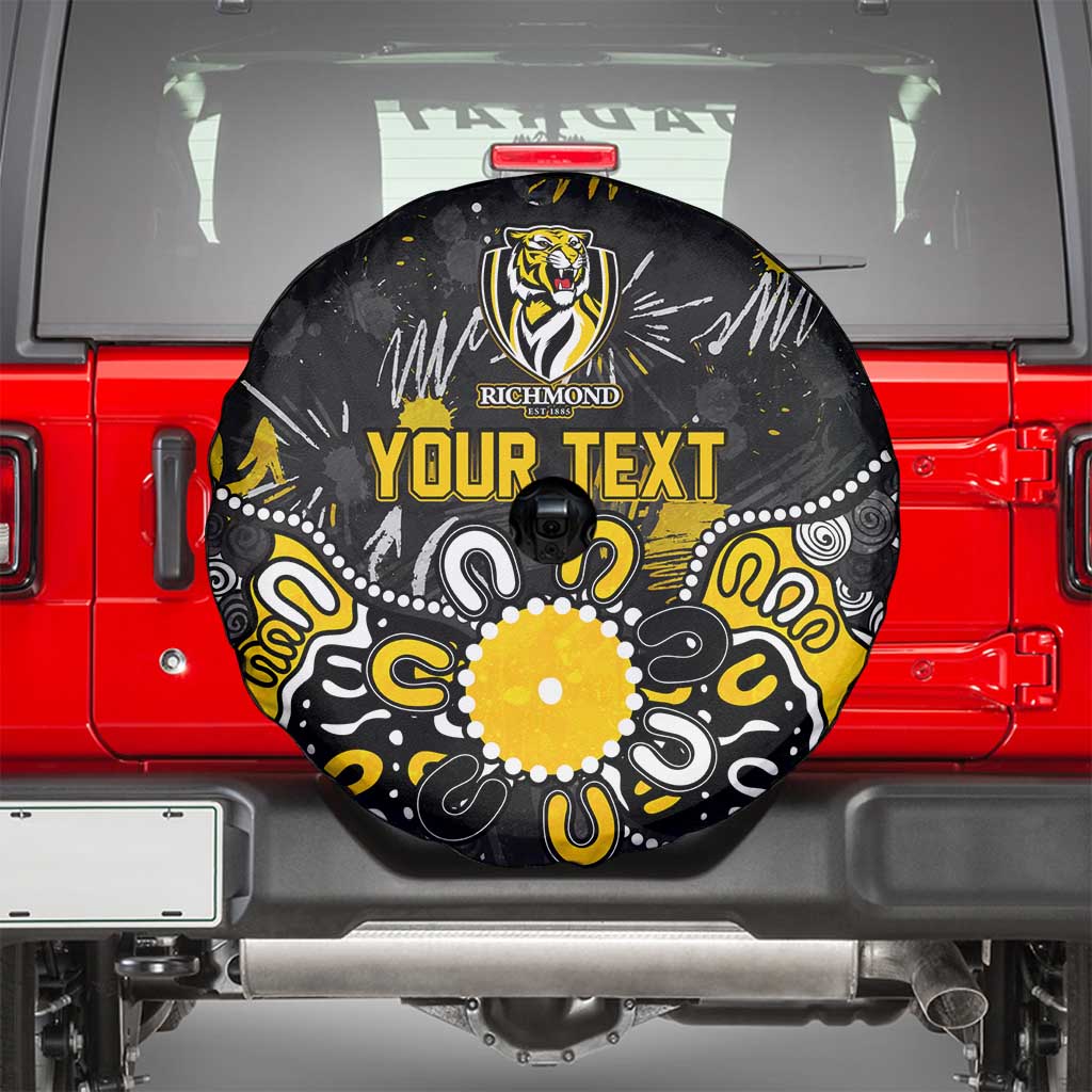 Personalized Richmond Tigers Spare Tire Cover Aboriginal Dot Painting Graffiti Style