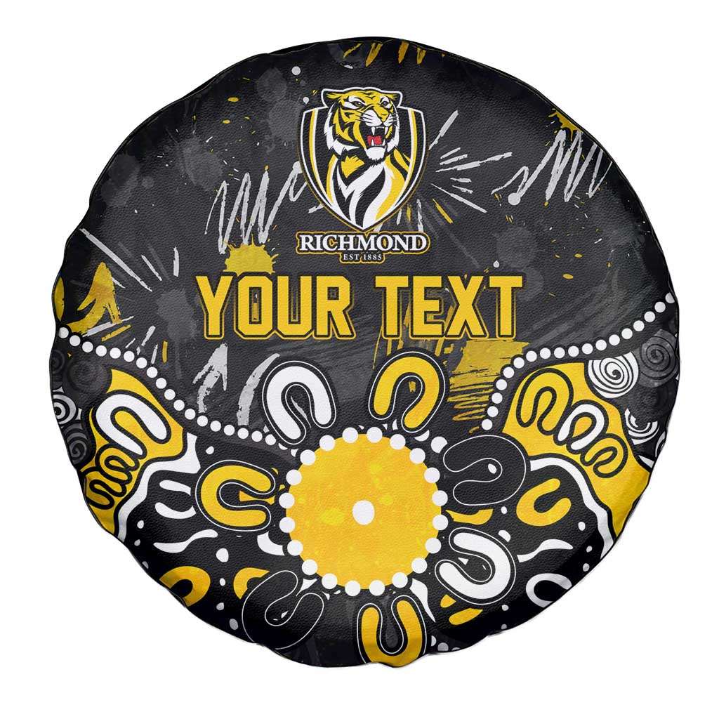 Personalized Richmond Tigers Spare Tire Cover Aboriginal Dot Painting Graffiti Style