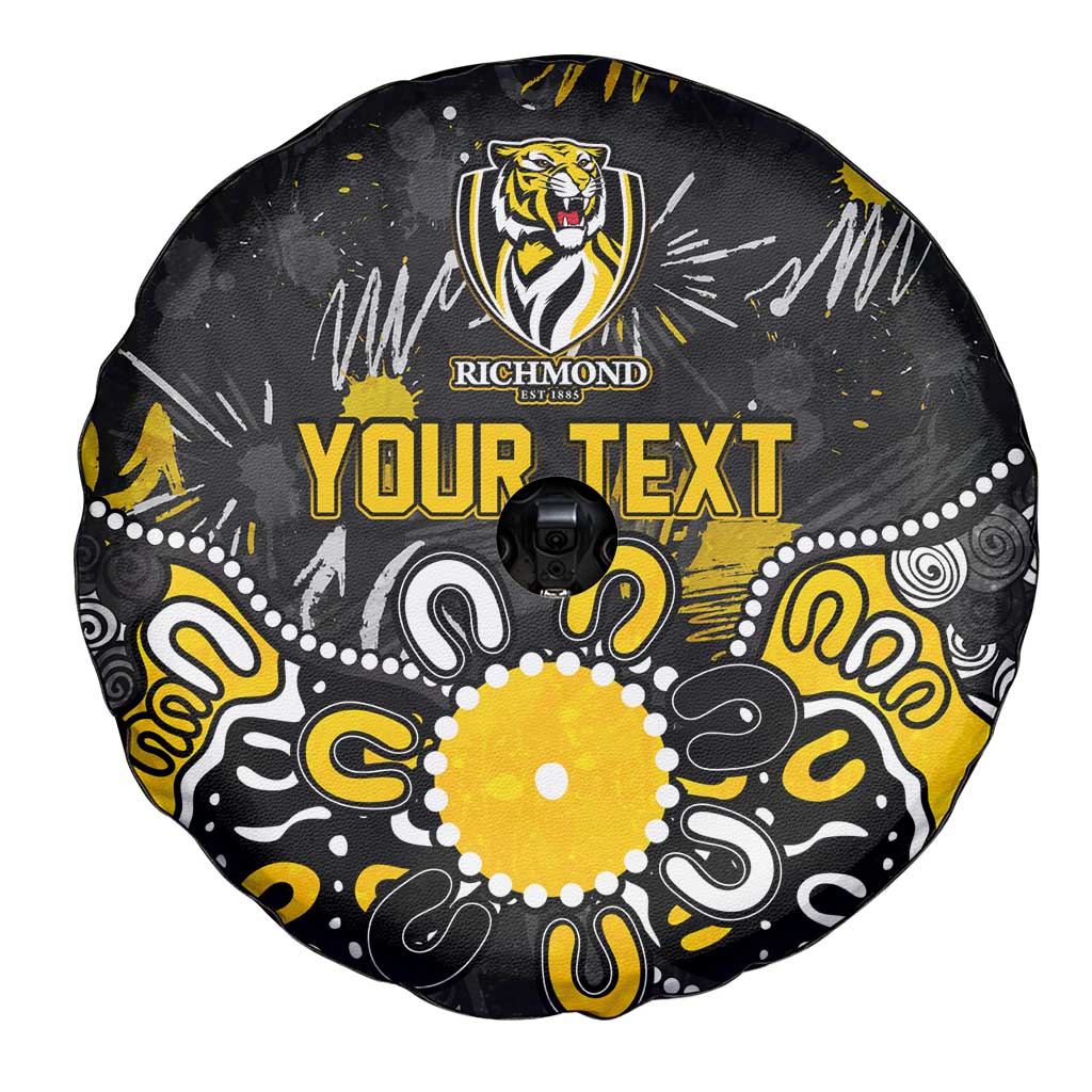 Personalized Richmond Tigers Spare Tire Cover Aboriginal Dot Painting Graffiti Style