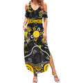 Personalized Richmond Tigers Summer Maxi Dress Aboriginal Dot Painting Graffiti Style
