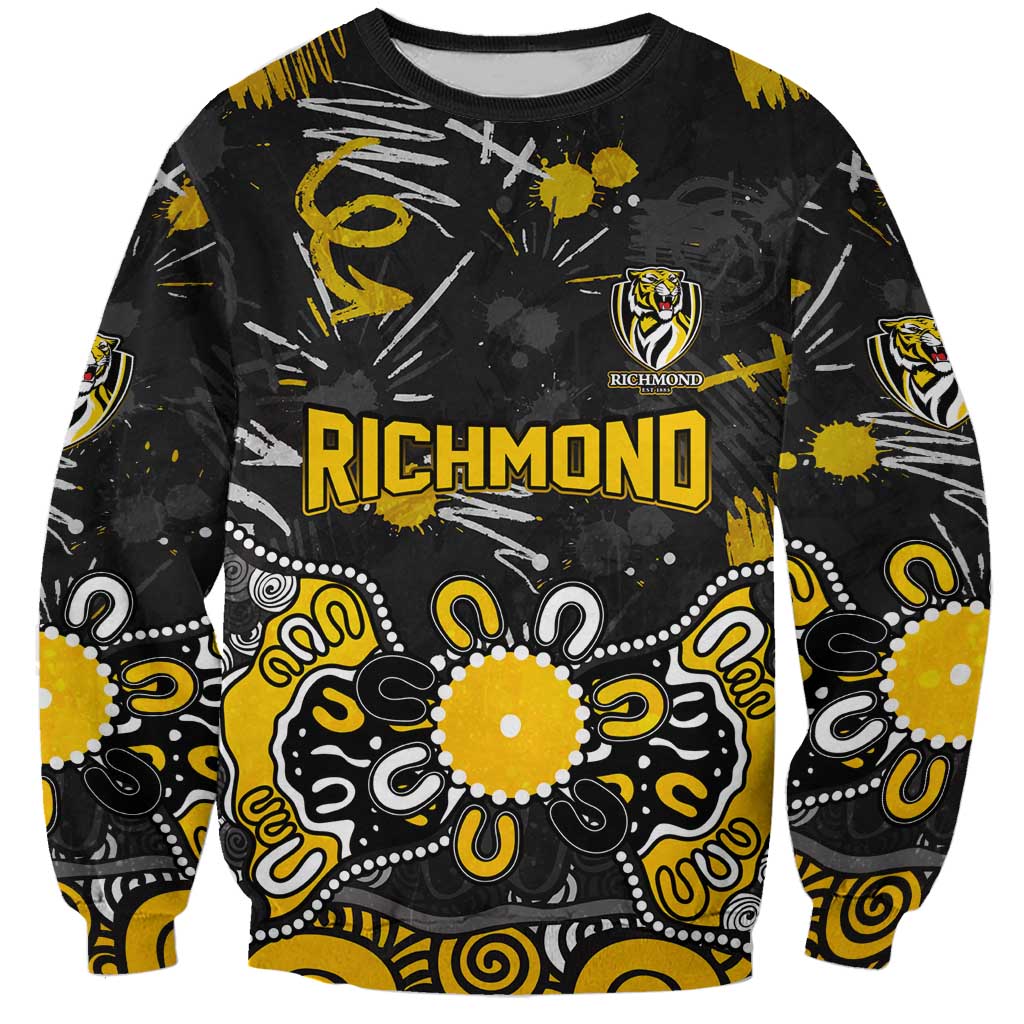 Personalized Richmond Tigers Sweatshirt Aboriginal Dot Painting Graffiti Style