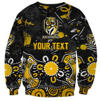Personalized Richmond Tigers Sweatshirt Aboriginal Dot Painting Graffiti Style