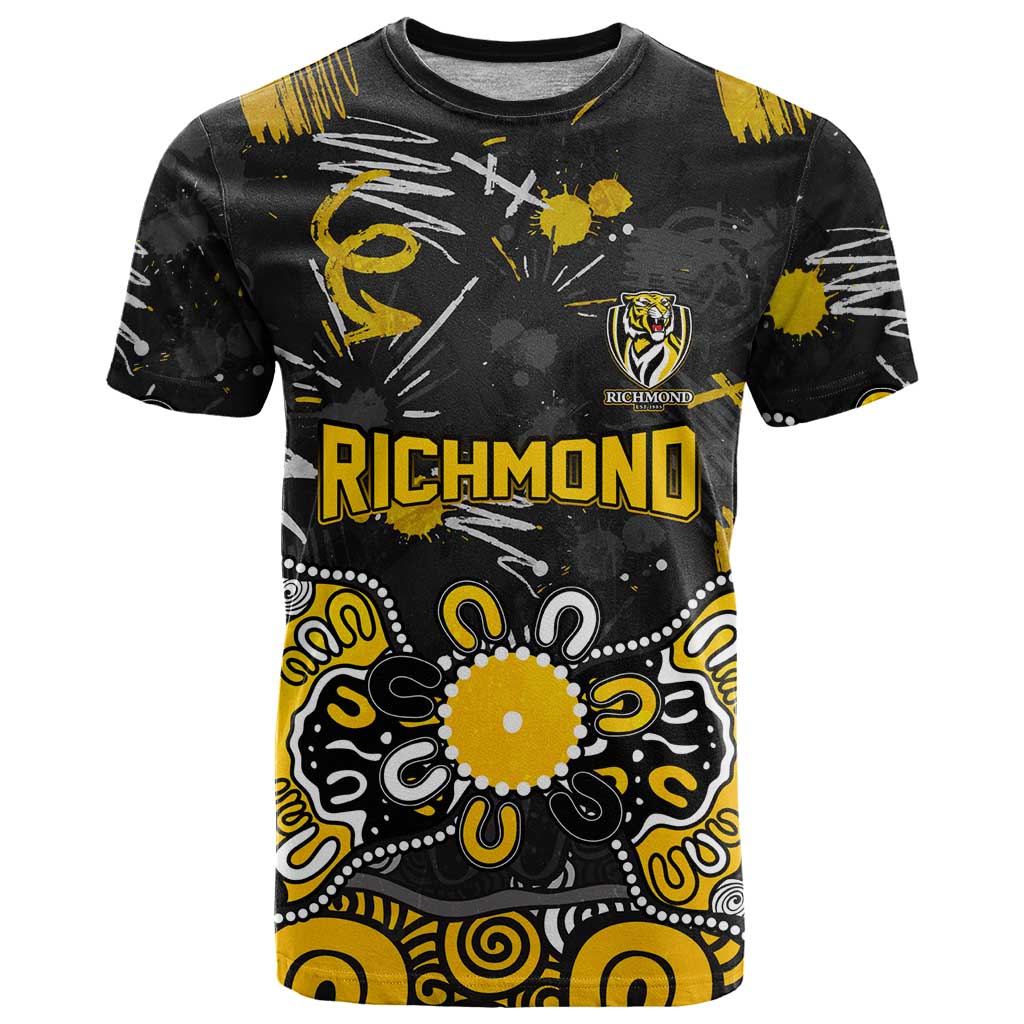 Personalized Richmond Tigers T Shirt Aboriginal Dot Painting Graffiti Style