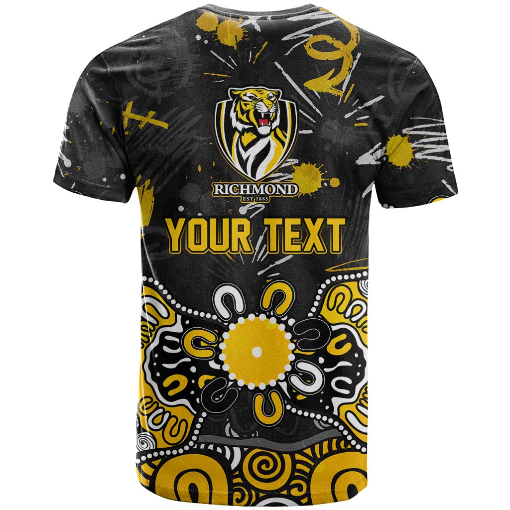 Personalized Richmond Tigers T Shirt Aboriginal Dot Painting Graffiti Style