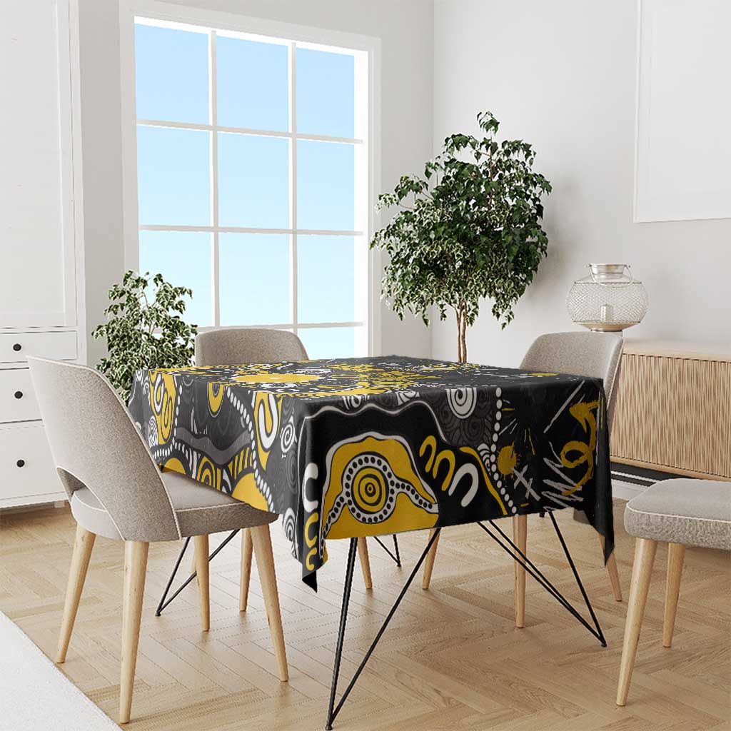 Personalized Richmond Tigers Tablecloth Aboriginal Dot Painting Graffiti Style