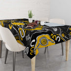 Personalized Richmond Tigers Tablecloth Aboriginal Dot Painting Graffiti Style