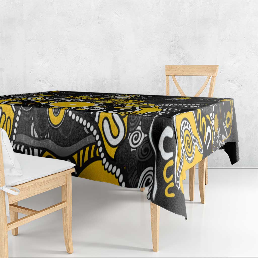 Personalized Richmond Tigers Tablecloth Aboriginal Dot Painting Graffiti Style