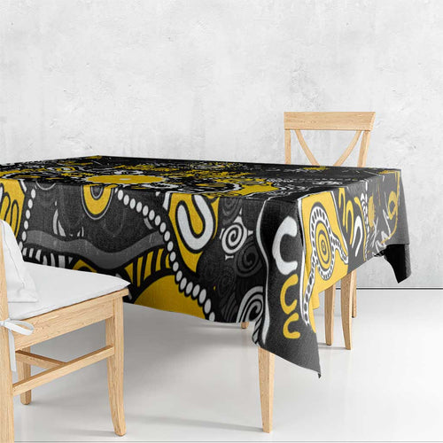 Personalized Richmond Tigers Tablecloth Aboriginal Dot Painting Graffiti Style
