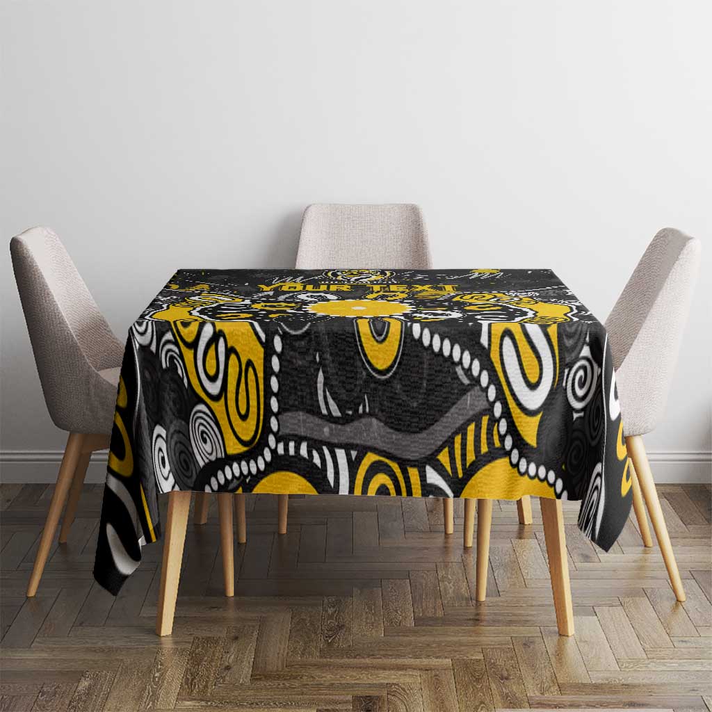 Personalized Richmond Tigers Tablecloth Aboriginal Dot Painting Graffiti Style