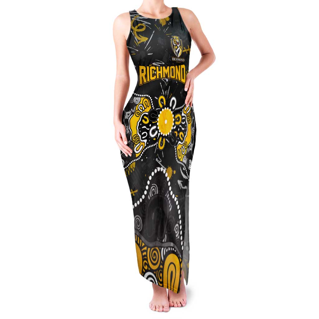 Personalized Richmond Tigers Tank Maxi Dress Aboriginal Dot Painting Graffiti Style