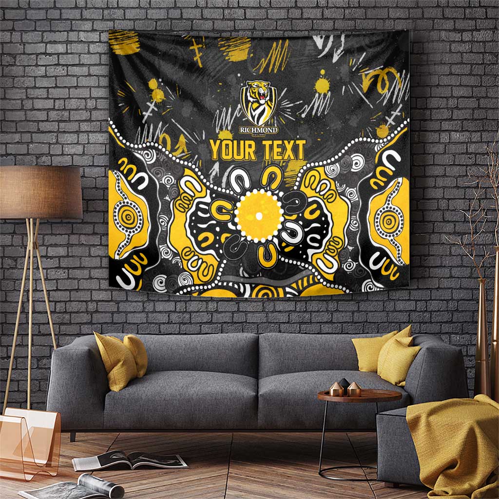 Personalized Richmond Tigers Tapestry Aboriginal Dot Painting Graffiti Style