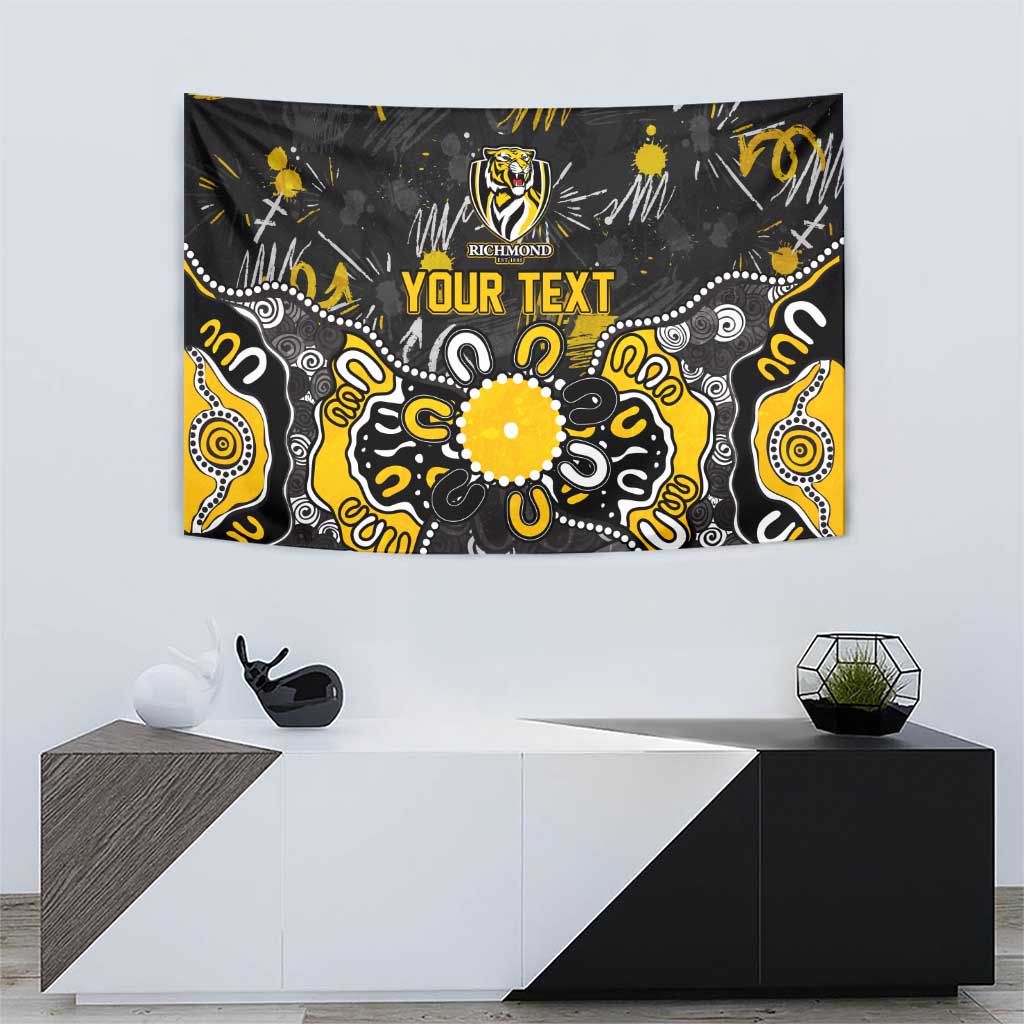 Personalized Richmond Tigers Tapestry Aboriginal Dot Painting Graffiti Style