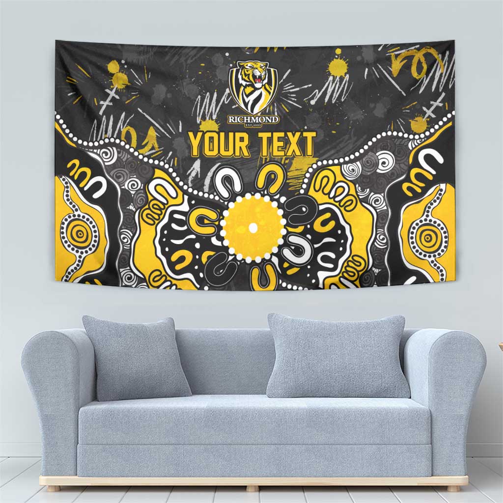 Personalized Richmond Tigers Tapestry Aboriginal Dot Painting Graffiti Style