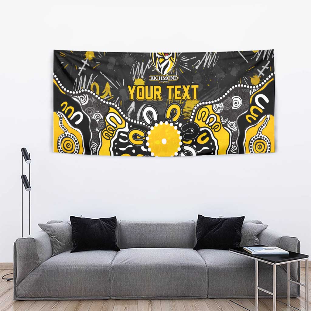 Personalized Richmond Tigers Tapestry Aboriginal Dot Painting Graffiti Style
