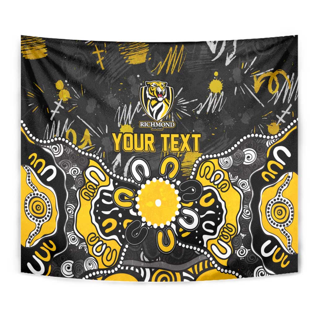 Personalized Richmond Tigers Tapestry Aboriginal Dot Painting Graffiti Style