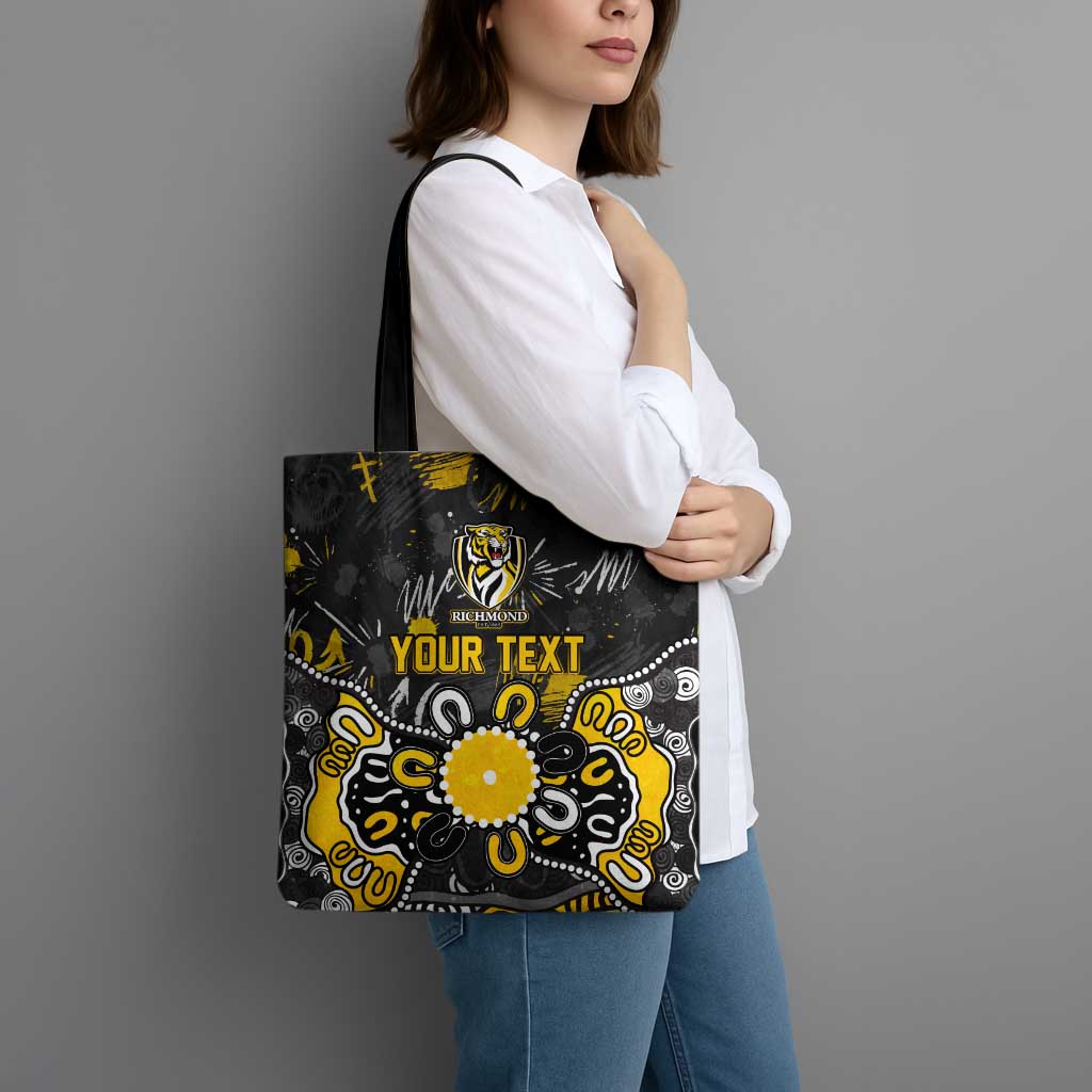 Personalized Richmond Tigers Tote Bag Aboriginal Dot Painting Graffiti Style
