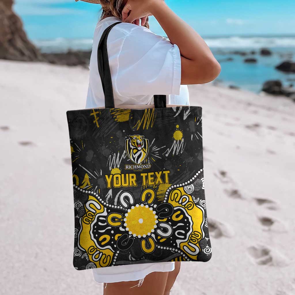 Personalized Richmond Tigers Tote Bag Aboriginal Dot Painting Graffiti Style
