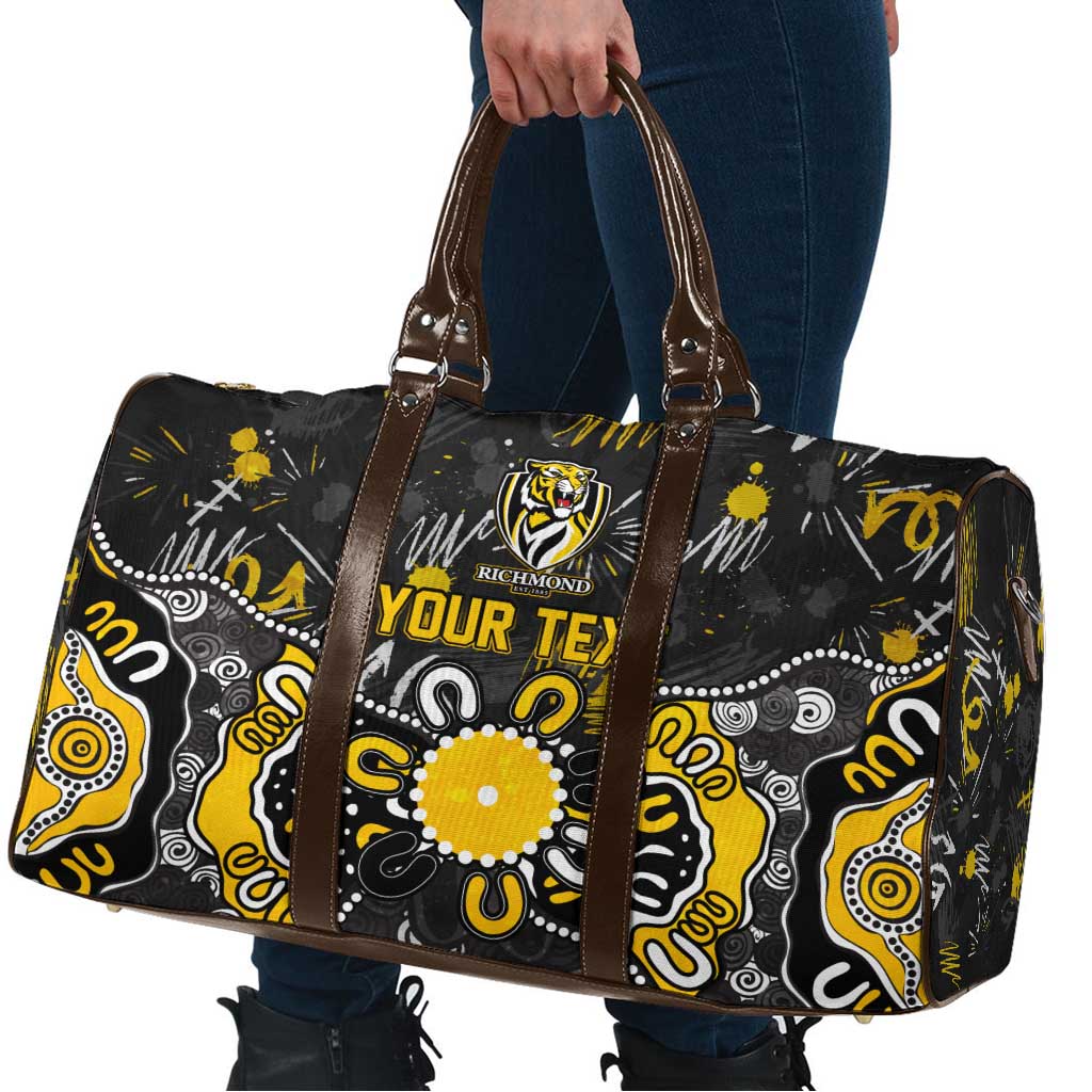 Personalized Richmond Tigers Travel Bag Aboriginal Dot Painting Graffiti Style