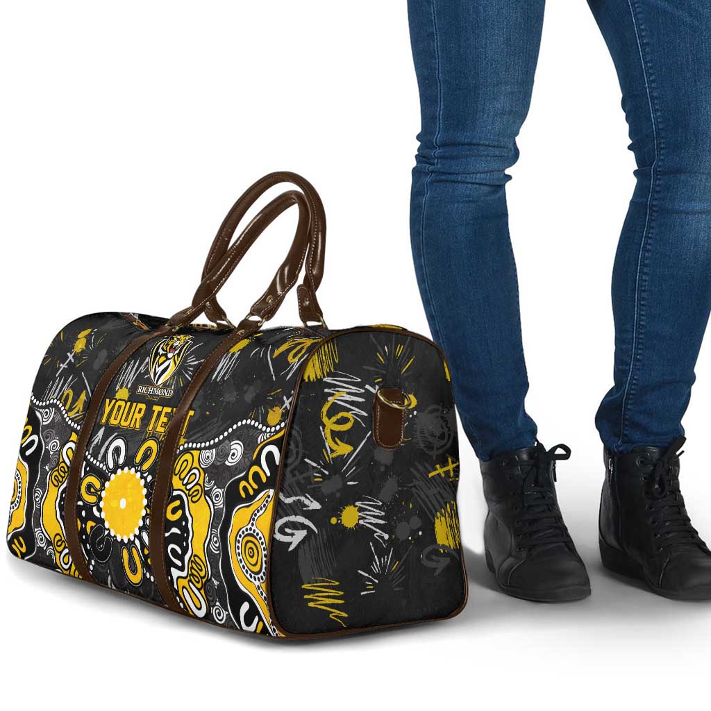 Personalized Richmond Tigers Travel Bag Aboriginal Dot Painting Graffiti Style