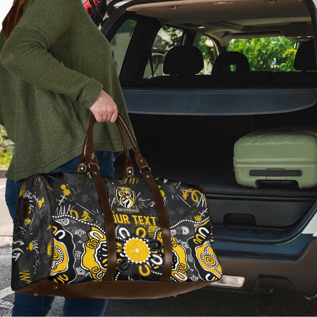 Personalized Richmond Tigers Travel Bag Aboriginal Dot Painting Graffiti Style