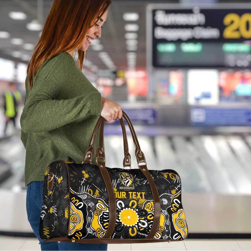Personalized Richmond Tigers Travel Bag Aboriginal Dot Painting Graffiti Style