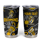 Personalized Richmond Tigers Tumbler Cup Aboriginal Dot Painting Graffiti Style